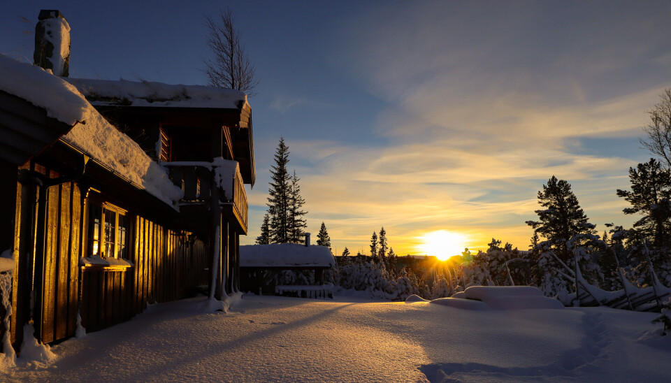 Gilså. Leiehytte i Meråker. Vinterlandskap.