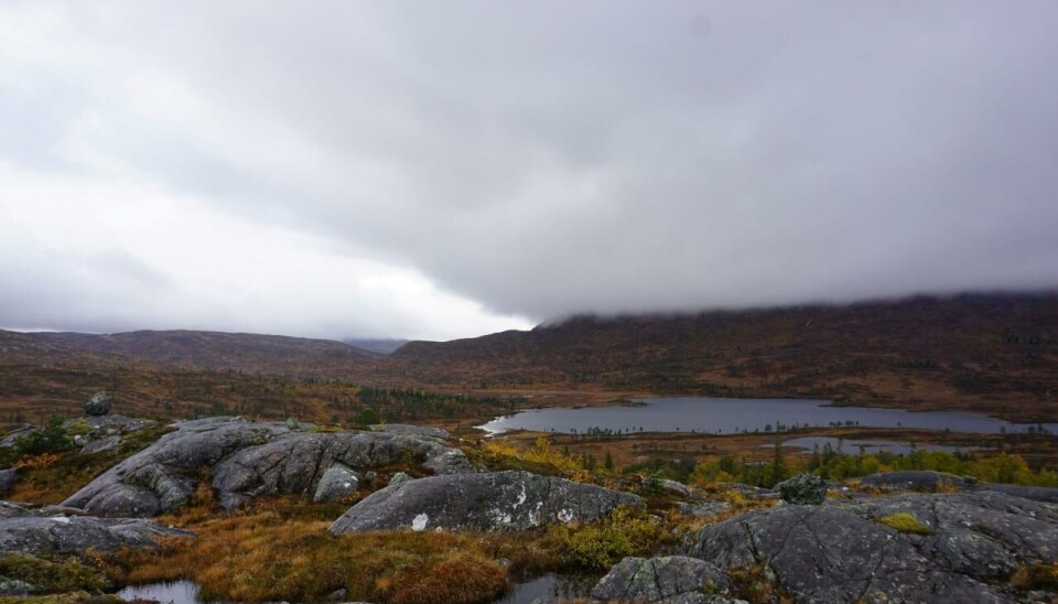 Fjellvannet Heimdalsvatn i Harran, Trøndelag.