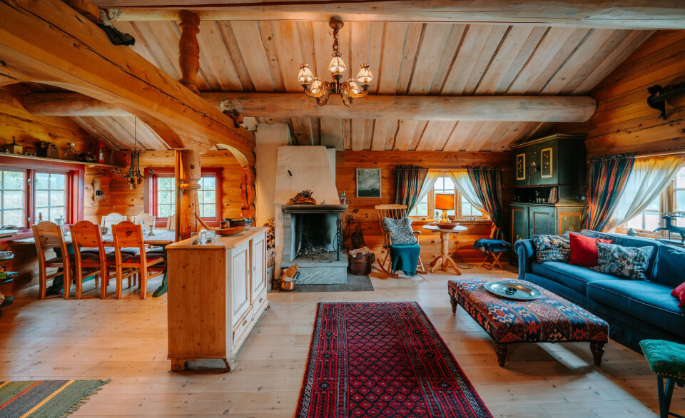 God plass i stua så alle kan slappe av mellom turene i fjellet.